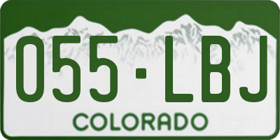 CO license plate 055LBJ