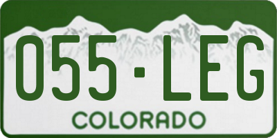 CO license plate 055LEG