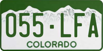 CO license plate 055LFA
