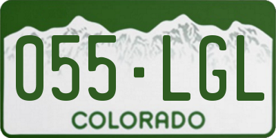 CO license plate 055LGL