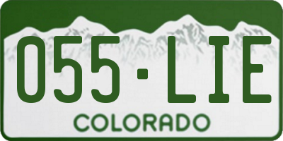 CO license plate 055LIE