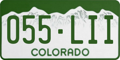 CO license plate 055LII
