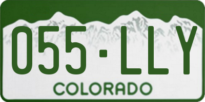 CO license plate 055LLY