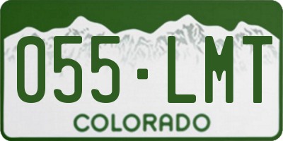 CO license plate 055LMT