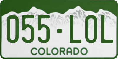 CO license plate 055LOL