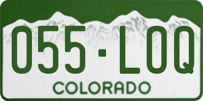 CO license plate 055LOQ