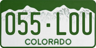 CO license plate 055LOU