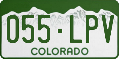 CO license plate 055LPV