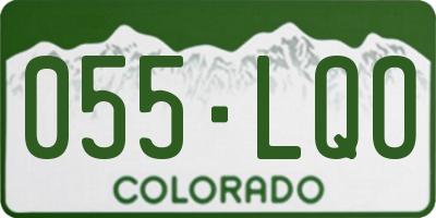 CO license plate 055LQO