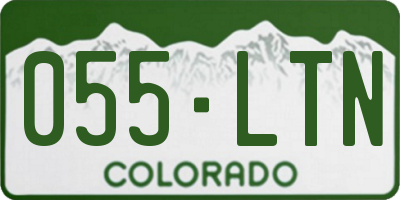 CO license plate 055LTN