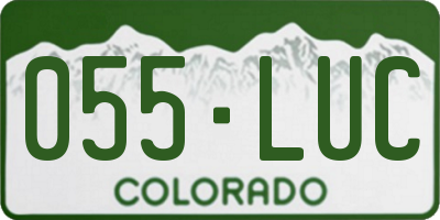 CO license plate 055LUC