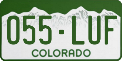 CO license plate 055LUF
