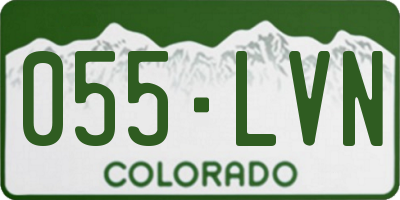 CO license plate 055LVN