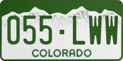 CO license plate 055LWW