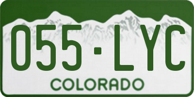 CO license plate 055LYC