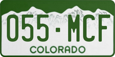 CO license plate 055MCF