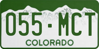 CO license plate 055MCT
