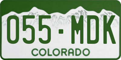 CO license plate 055MDK