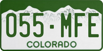 CO license plate 055MFE