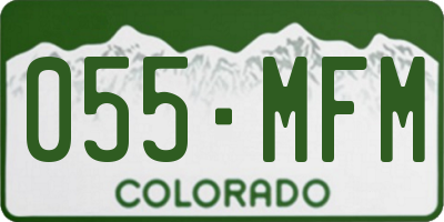 CO license plate 055MFM