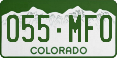 CO license plate 055MFO