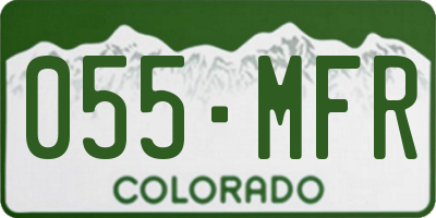 CO license plate 055MFR