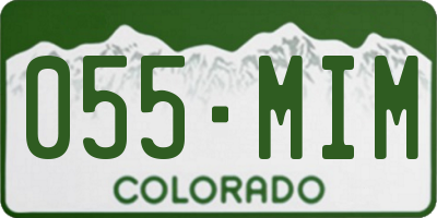 CO license plate 055MIM