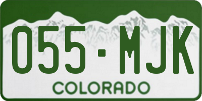 CO license plate 055MJK