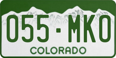 CO license plate 055MKO