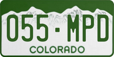CO license plate 055MPD