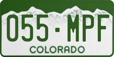 CO license plate 055MPF