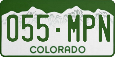CO license plate 055MPN