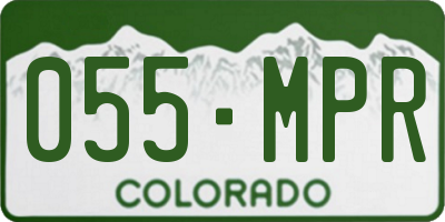 CO license plate 055MPR