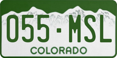 CO license plate 055MSL