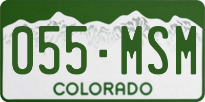 CO license plate 055MSM