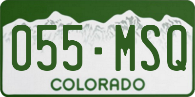 CO license plate 055MSQ
