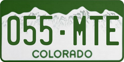 CO license plate 055MTE