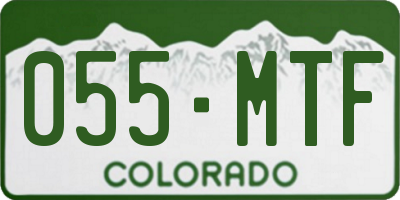 CO license plate 055MTF