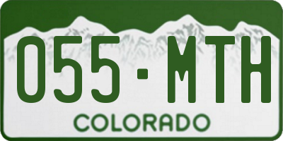 CO license plate 055MTH