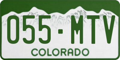 CO license plate 055MTV