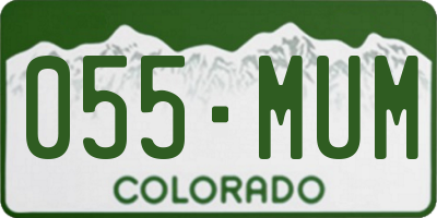 CO license plate 055MUM