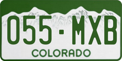 CO license plate 055MXB