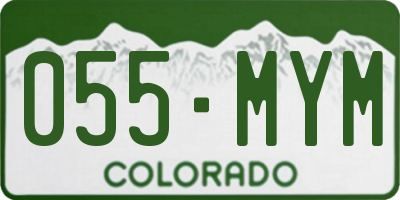 CO license plate 055MYM