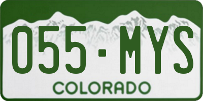 CO license plate 055MYS