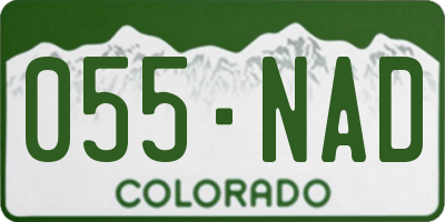 CO license plate 055NAD