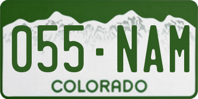 CO license plate 055NAM