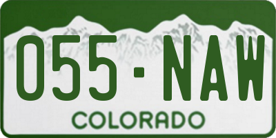 CO license plate 055NAW