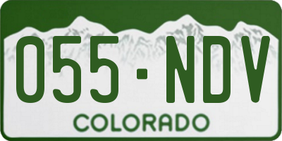 CO license plate 055NDV
