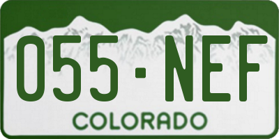 CO license plate 055NEF