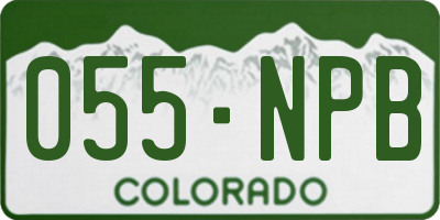 CO license plate 055NPB
